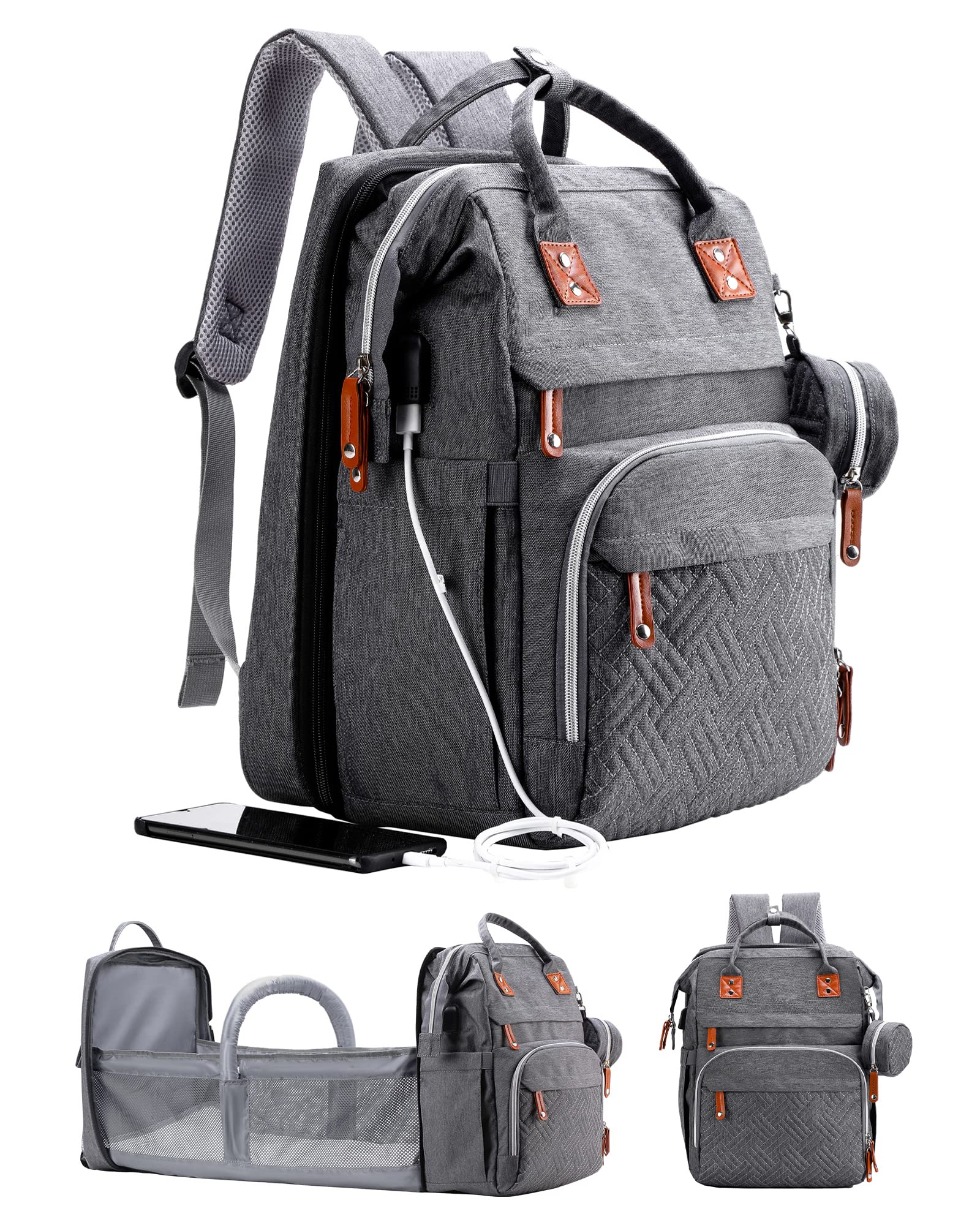 Large Diaper Bag Backpack with Changing Station